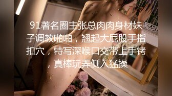 91著名圈主张总肉肉身材妹子调教啪啪，翘起大屁股手指扣穴，特写深喉口交带上手铐，真棒玩弄侧入猛操